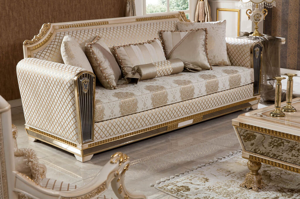 Melikşah Cream Sofa Set