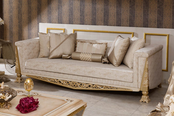 Melikşah Cream Sofa Set