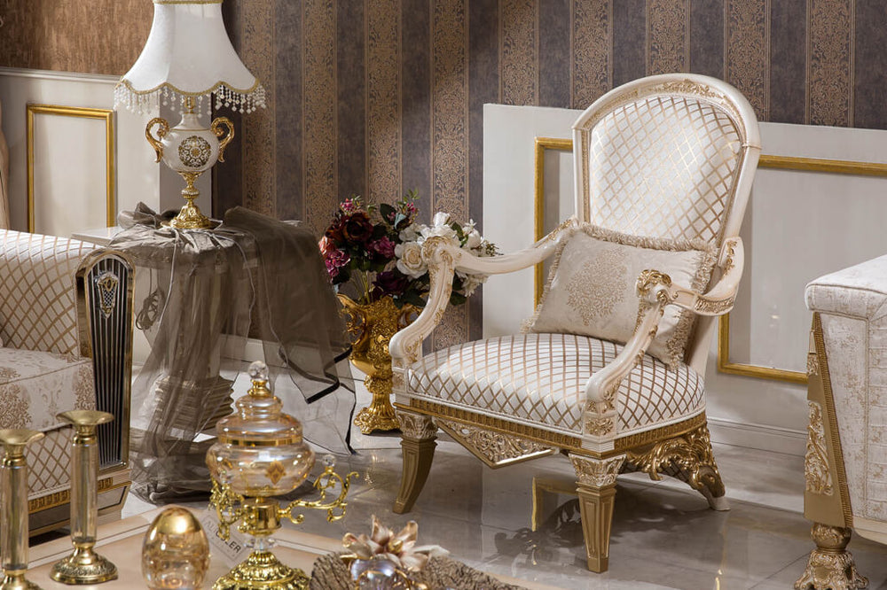 Melikşah Cream Sofa Set