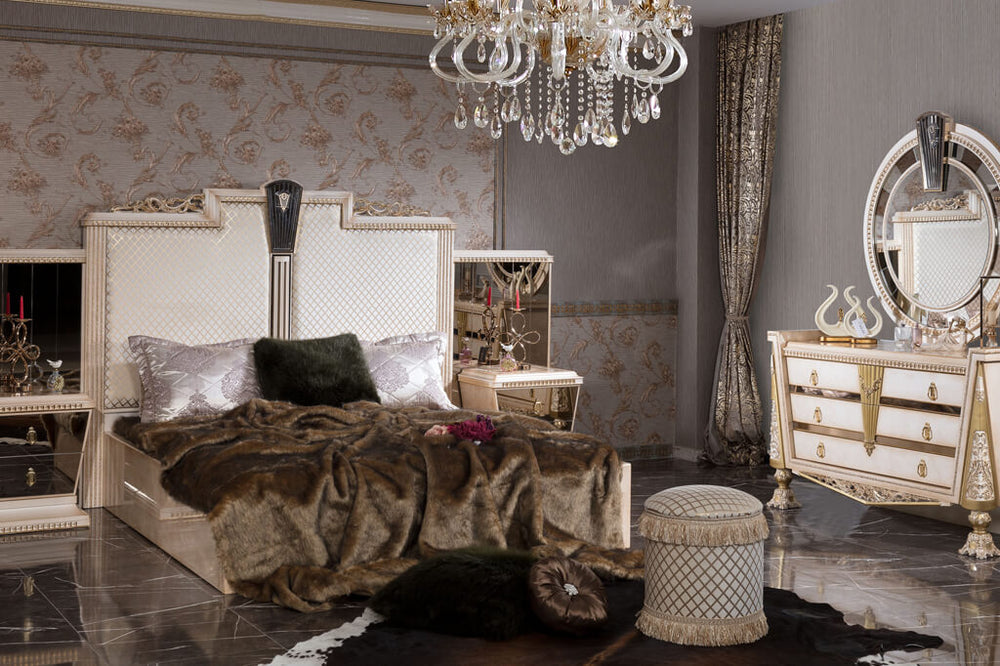 Melikşah Cream Bedroom Set