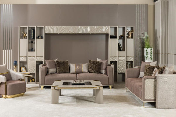 Madalyon Gold Sofa Set