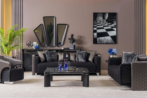 Madalyon Silver Sofa Set