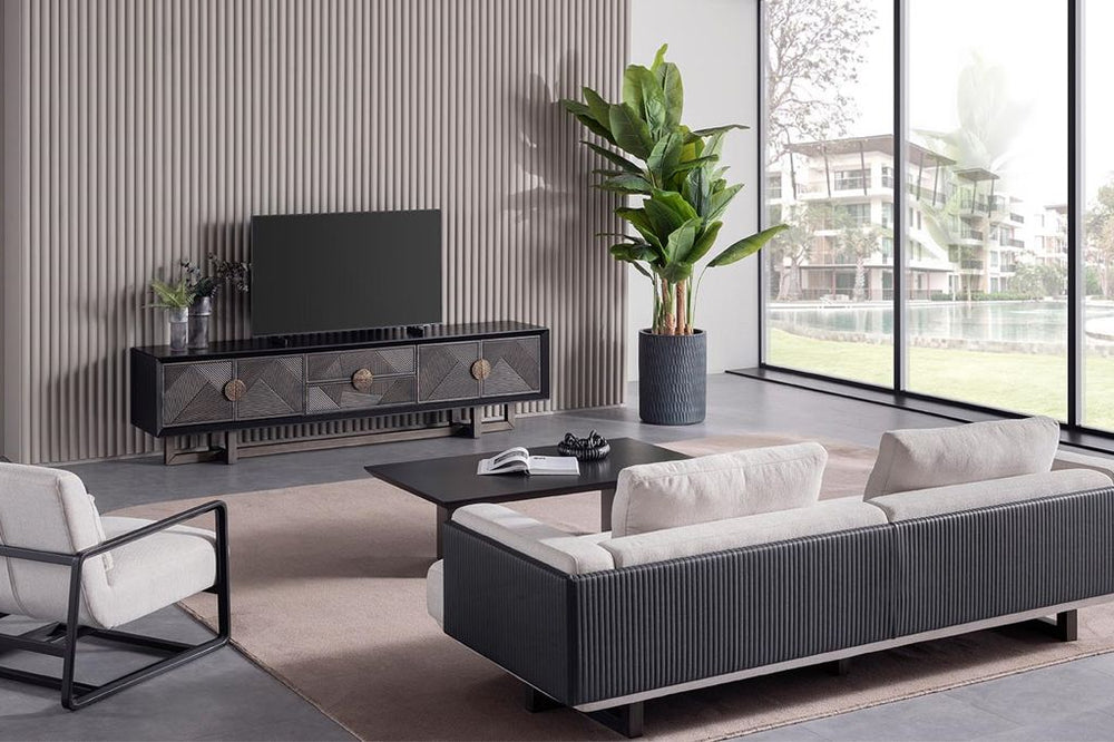 Delta Black Sofa Set