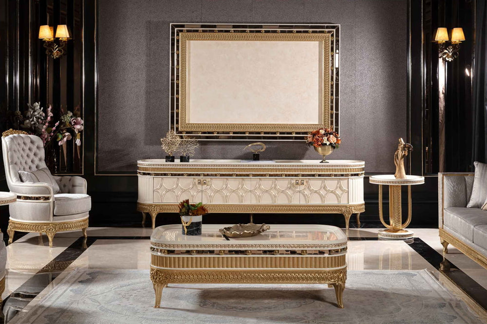 Jersey Cream Sofa Set