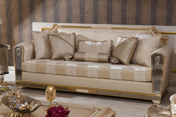 Melikşah Cream Sofa Set