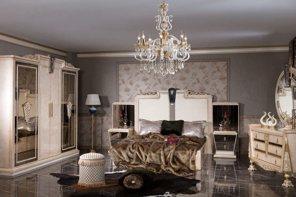 Melikşah Cream Bedroom Set