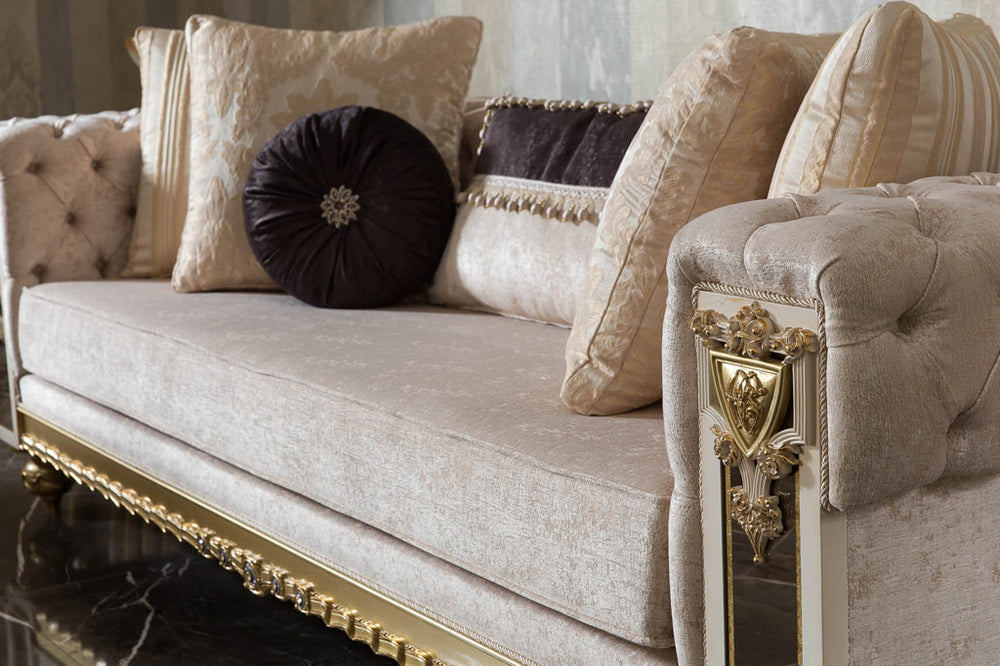 Tuvalya Cream Sofa Set