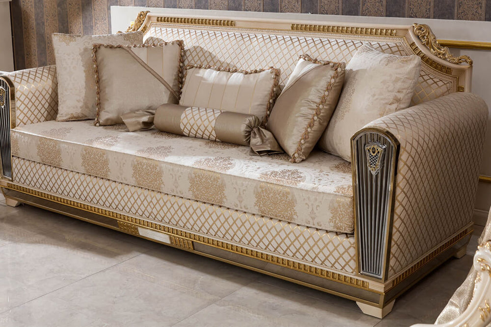 Melikşah Cream Sofa Set