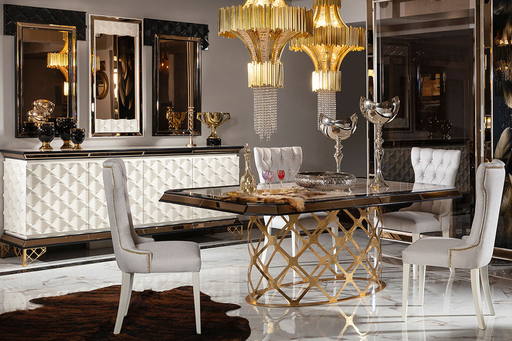 Evista White Dining Room Set