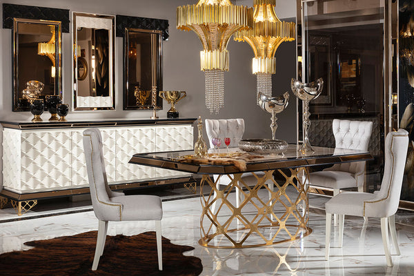 Evista White Dining Room Set