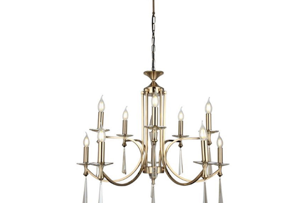 Afredo Ten-Arms Antique Lac Chandelier 10Xe14