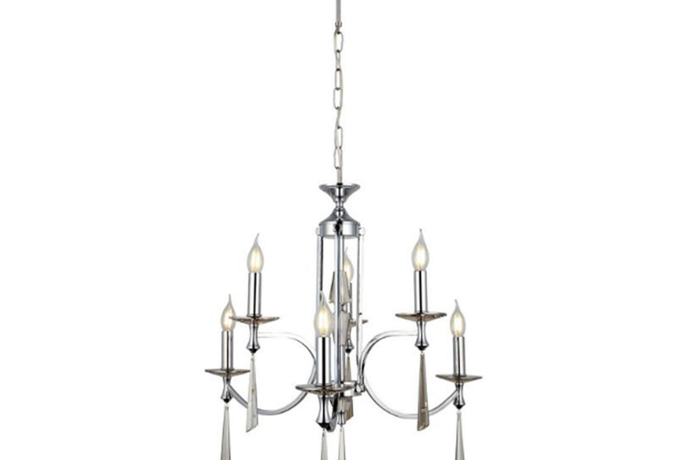 Afredo Six-Arms Chrome Chandelier 6Xe14