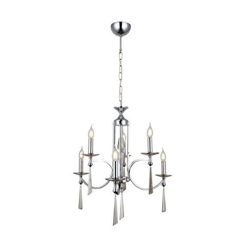 Afredo Six-Arms Chrome Chandelier 6Xe14