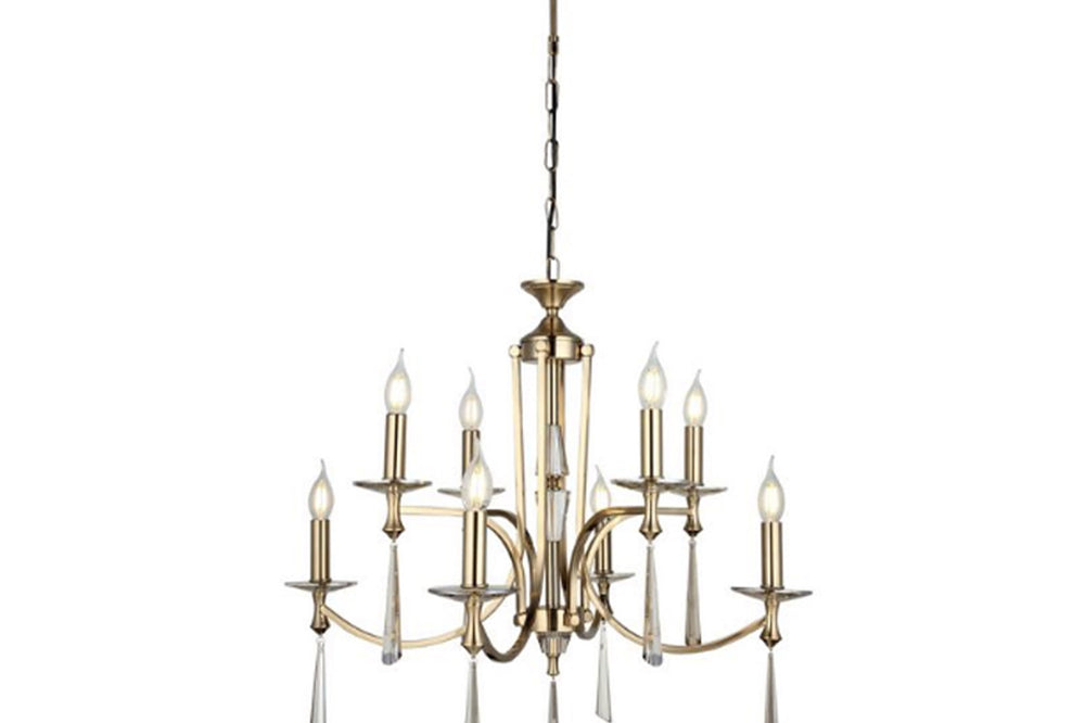 Afredo Eight-Arms Antique Lac Chandelier 8Xe14