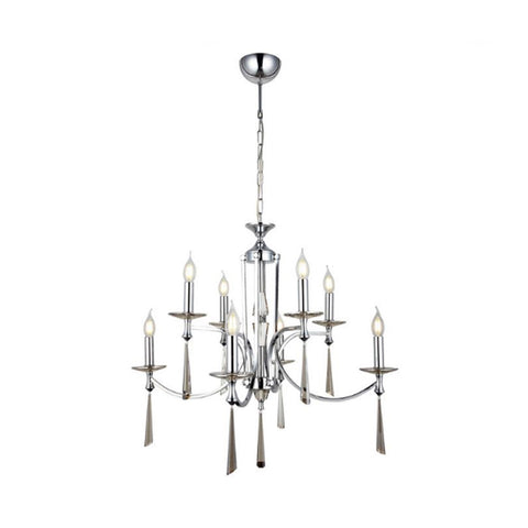 Afredo Eight-Arms Chrome Chandelier 8Xe14