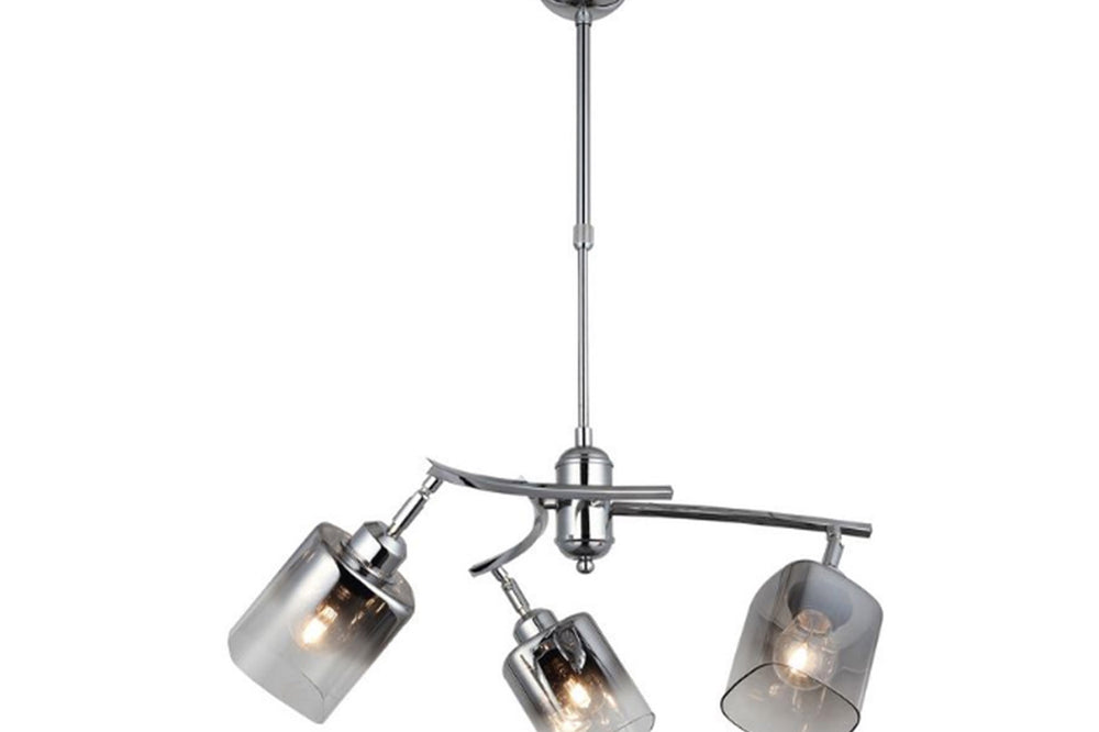 Derma Three-Arm Chrome Chandelier 3Xe27