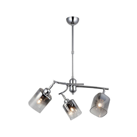 Derma Three-Arm Chrome Chandelier 3Xe27