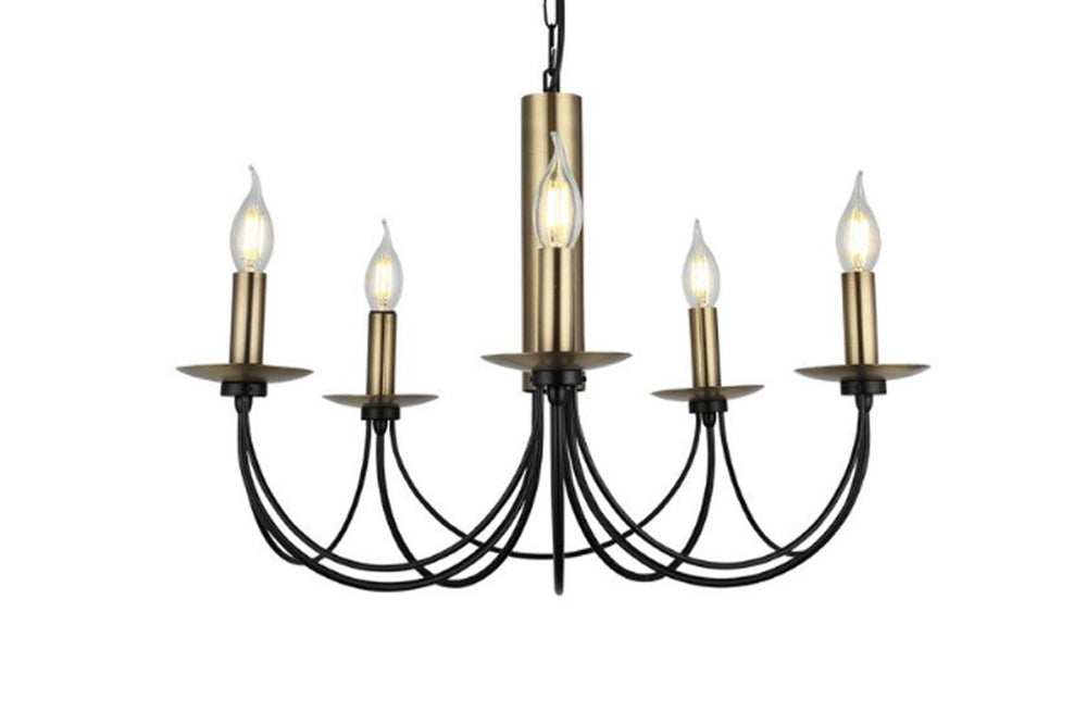 Dofa Five-Arms Antique-Siyah Chandelier 5Xe14