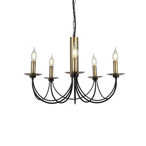 Dofa Five-Arms Antique-Siyah Chandelier 5Xe14