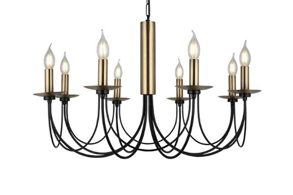 Dofa Eight-Arms Antique-Siyah Chandelier 8Xe14