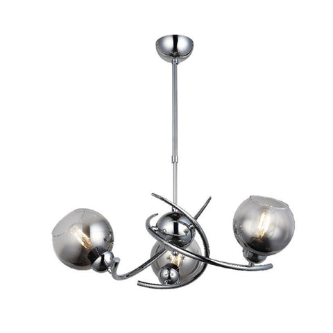 Hedra Three-Arm Chrome Chandelier Chandelier 3Xe27