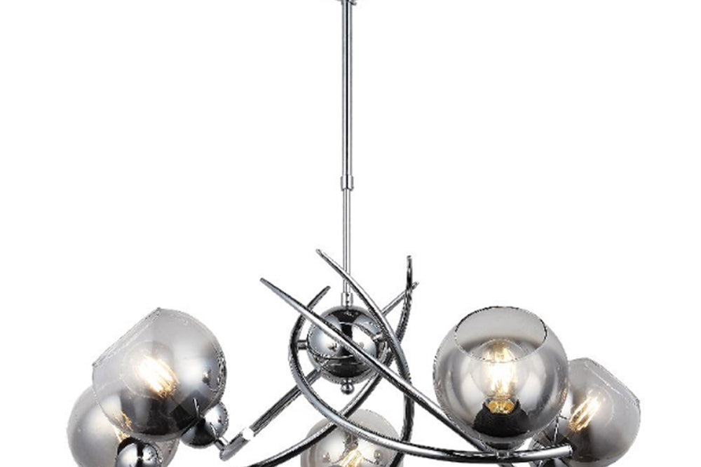 Hedra Five-Arms Chrome Chandelier Chandelier 5Xe27