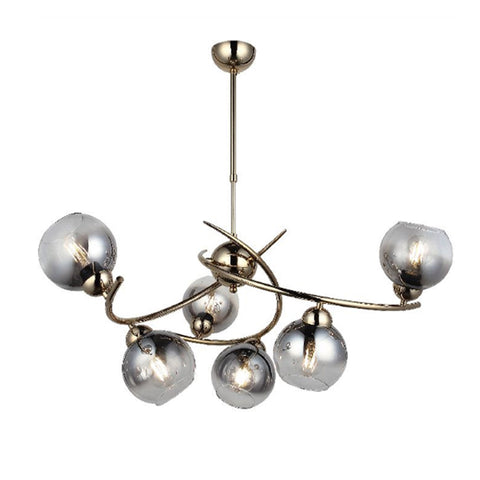 Hedra Six-Arms Golden Chandelier Chandelier 6Xe27