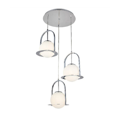 Lampon Three-Arm Chrome Chandelier 3Xe27