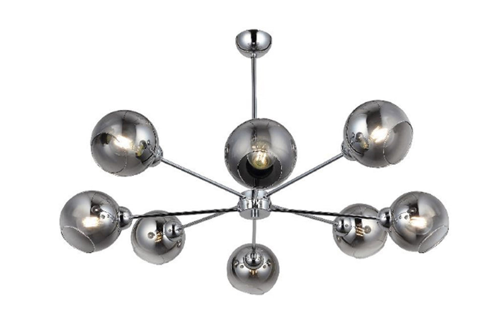 Linare Eight-Arms Chrome Chandelier 8Xe27