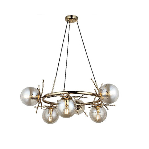 Lumeno Six-Arms Golden Chandelier 6Xe27