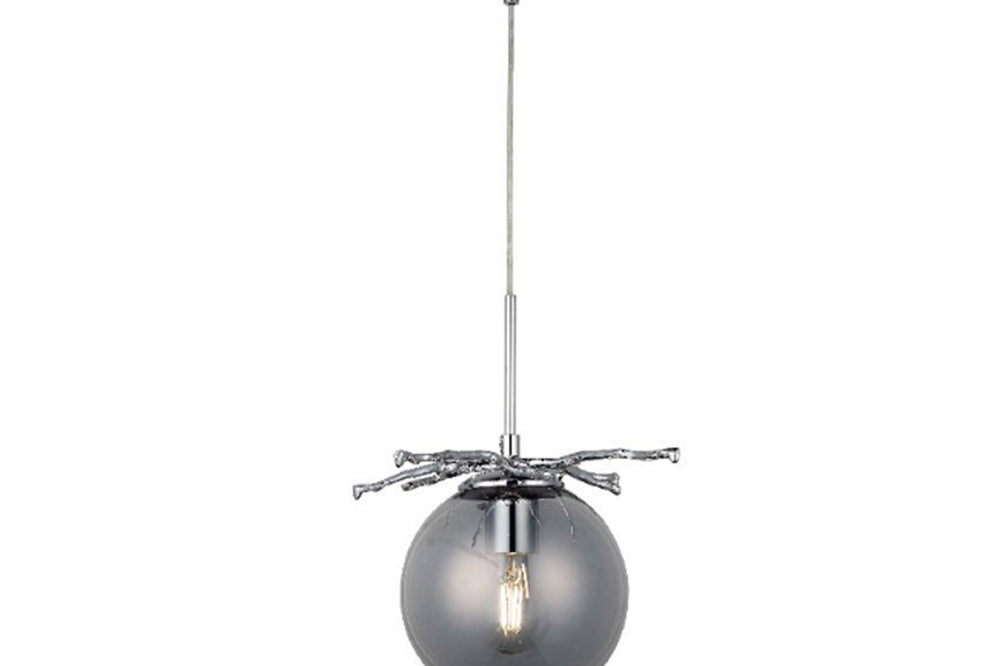 Lumeno Single Chrome Chandelier 1Xe27