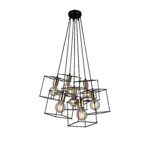 Mako Seven-Arms Black/Golden Chandelier 7Xe27