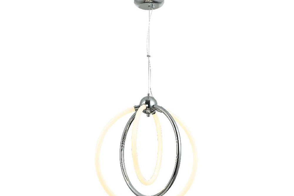 Nelas Large Led-Light Two-Arm Chrome Chandelier 60W 3000K