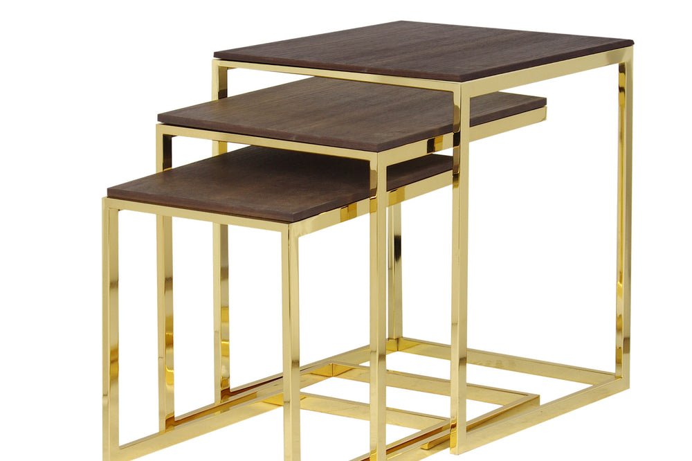 Luxroyal Mudon Rectangle Golden Nesting Table