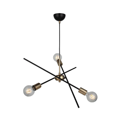 Opa Three-Arm Antique Lak-Black Chandelier 3Xe27