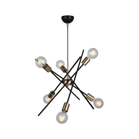 Opa Six-Arms Antique Lak-Black Chandelier 6Xe27