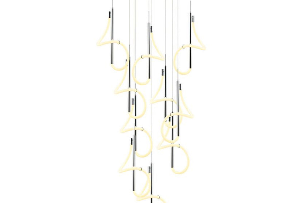 Paradas Ten-Arms Led-Light Chrome Chandelier 338W 3000K