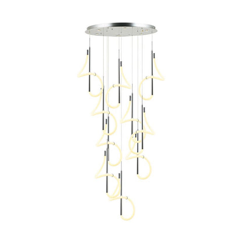 Paradas Ten-Arms Led-Light Chrome Chandelier 338W 3000K