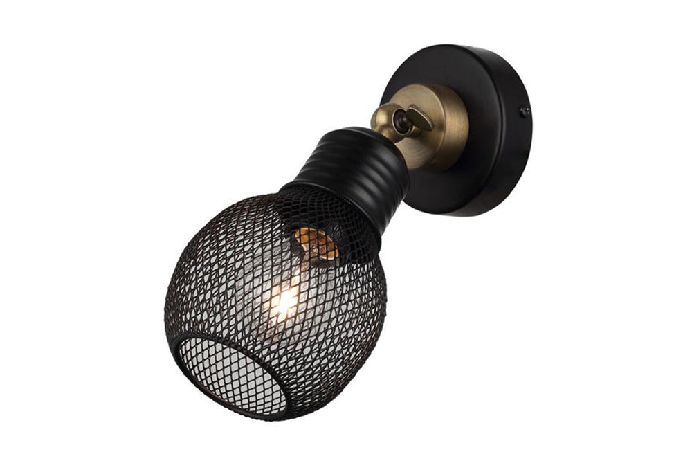 Pende Single Antique-Black Wall Lamp 1Xe27