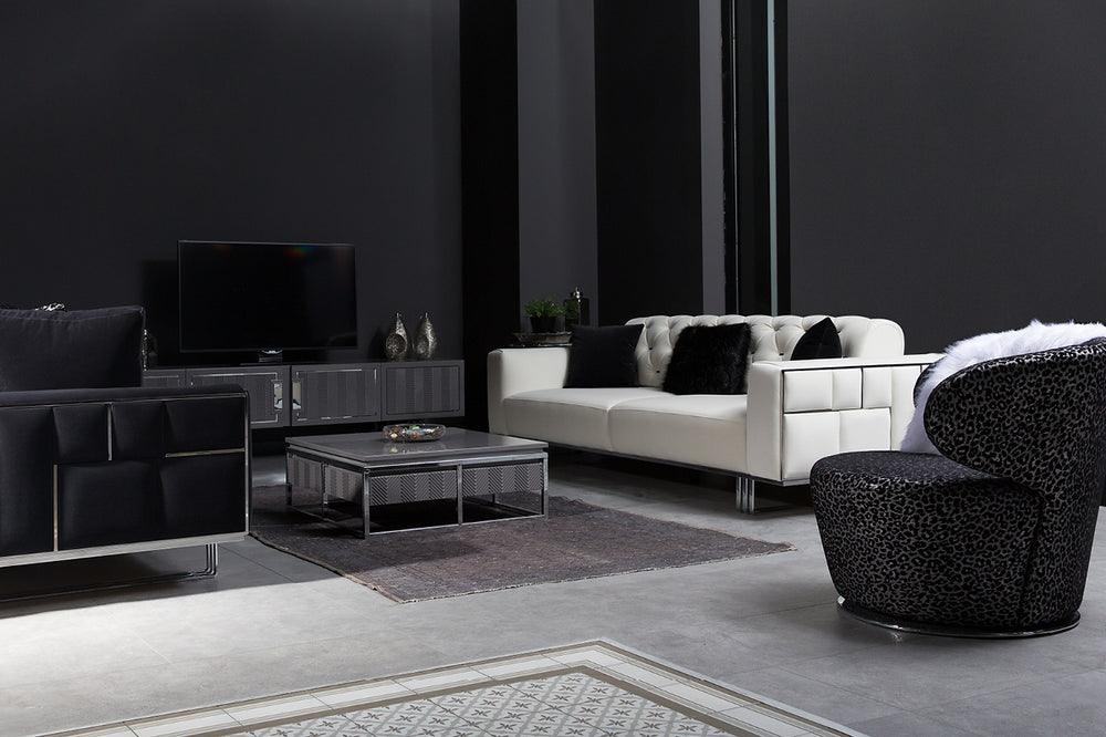 Prizma Black White Sofa