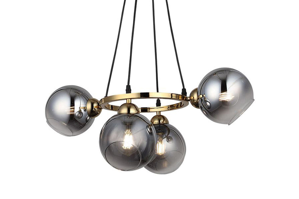 Ranko Four-Arms Circle Chandelier Dark Golden 4Xe27