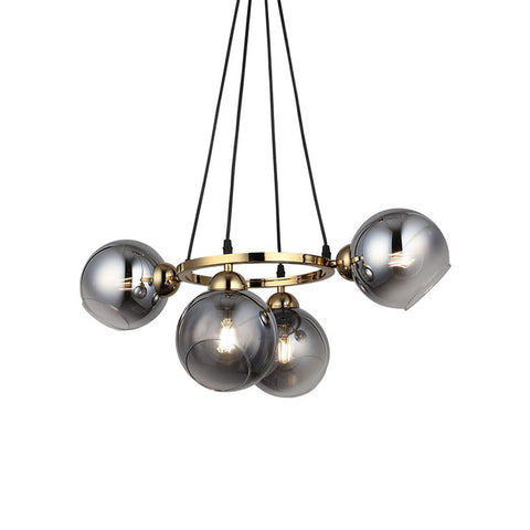 Ranko Four-Arms Circle Chandelier Dark Golden 4Xe27