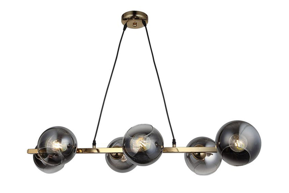 Ranko Six-Arms Lined Chandelier Dark Golden 6Xe27