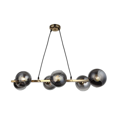 Ranko Six-Arms Lined Chandelier Dark Golden 6Xe27