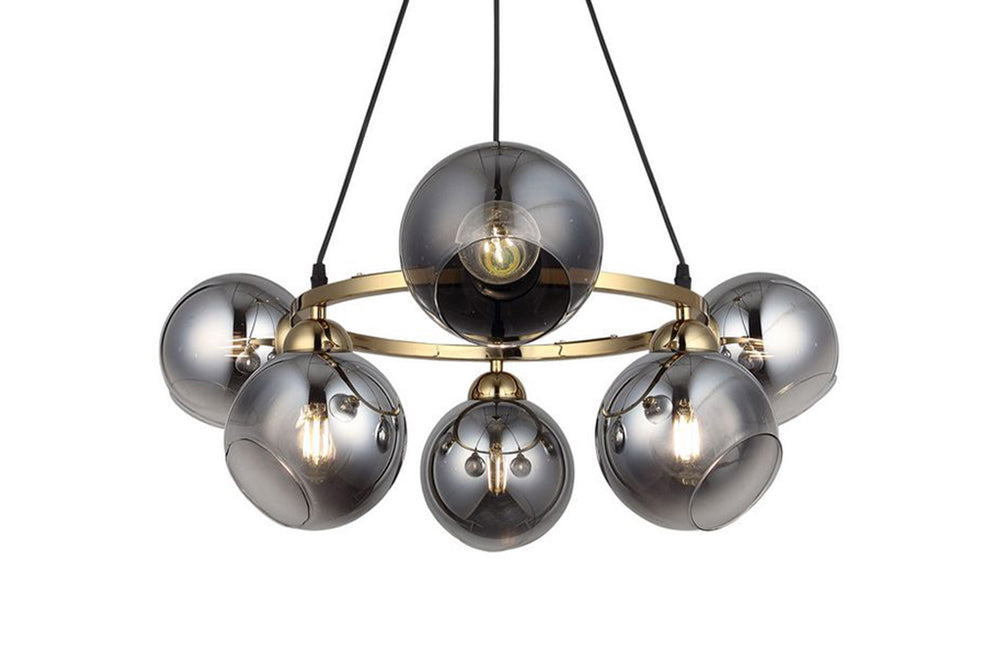 Ranko Six-Arms Circle Chandelier Dark Golden 6Xe27