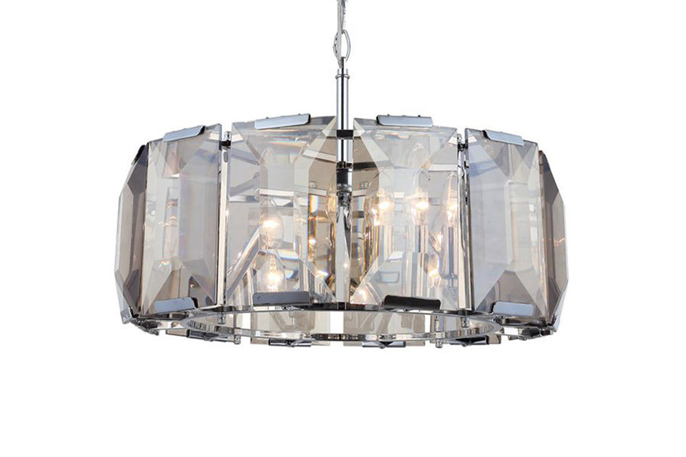 Talisca Six-Lamps Round Chrome Chandelier 6Xe14