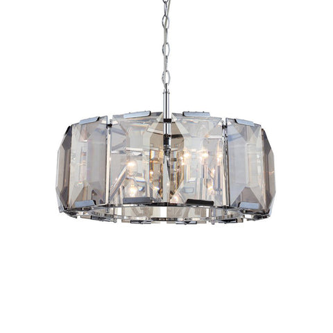 Talisca Six-Lamps Round Chrome Chandelier 6Xe14