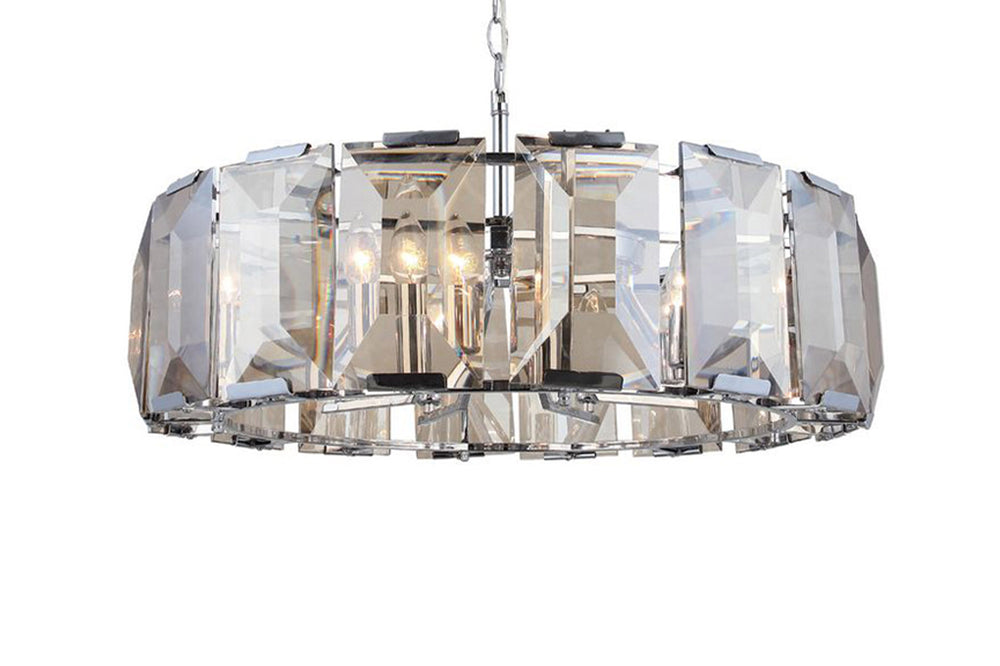 Talisca Eight-Lamps Round Chrome Chandelier 8Xe14