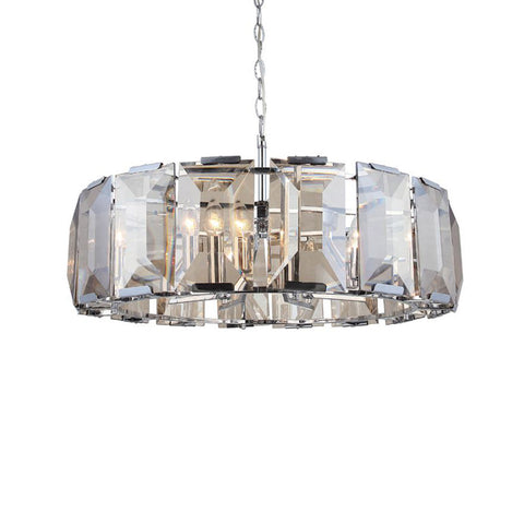 Talisca Eight-Lamps Round Chrome Chandelier 8Xe14