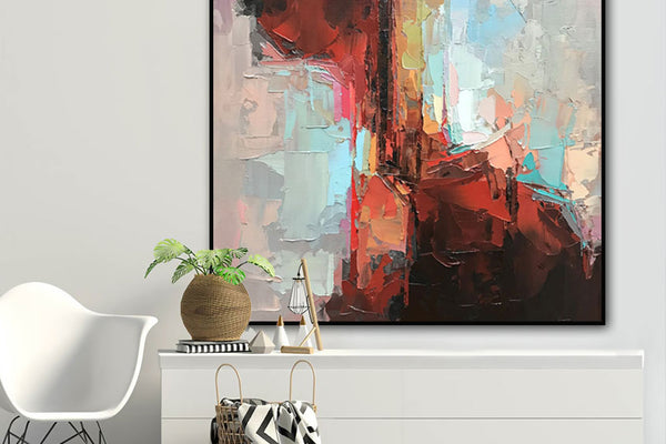 Red Tornado Abstract Oil Painting Textured Painting